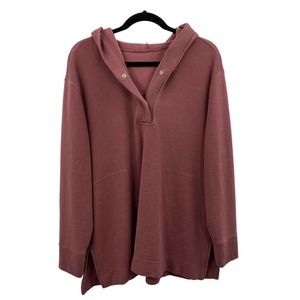 Athleta Women's Coaster Luxe Waffle Hoodie Size Large Pullover Pink